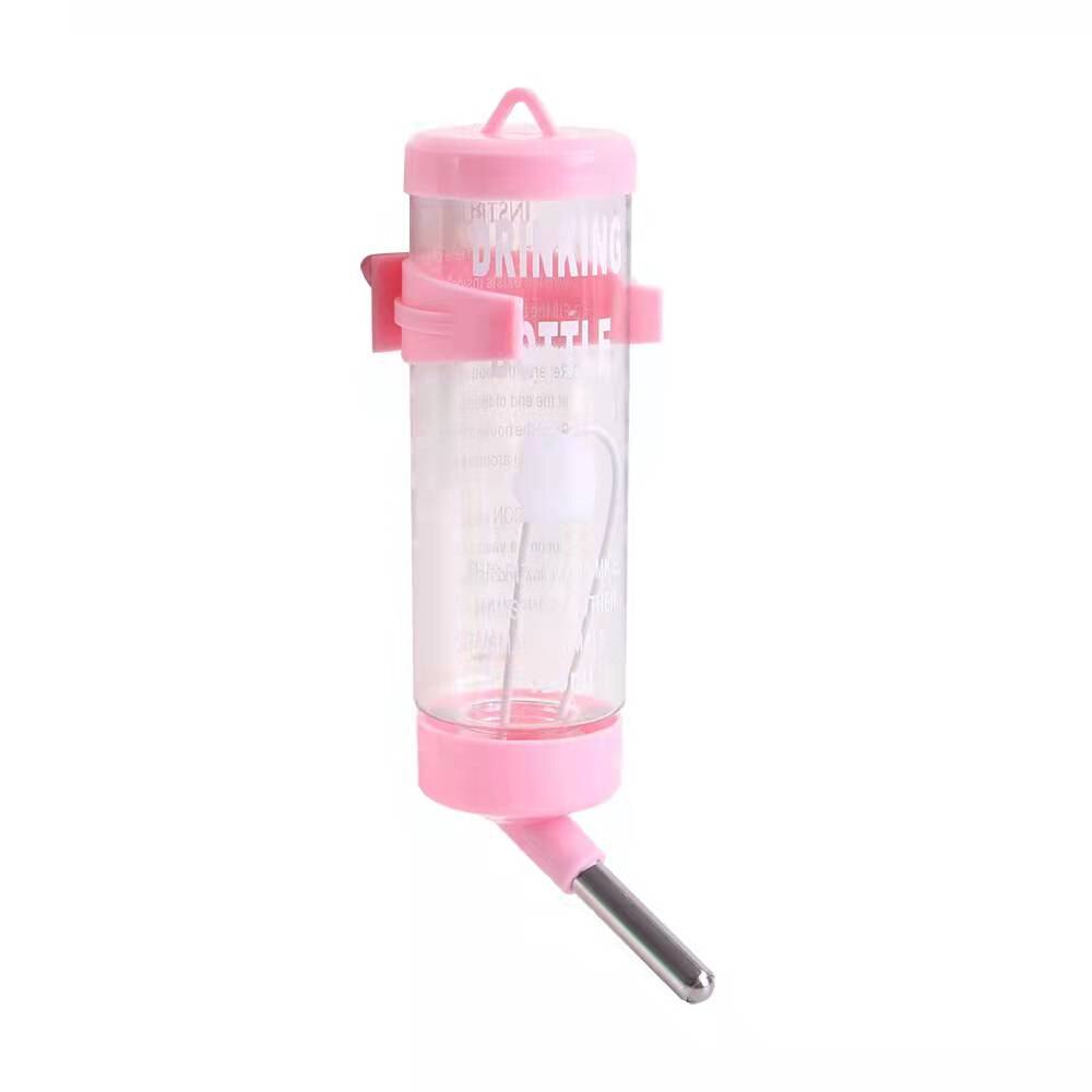 Kunststoff Hamster Trinker Wasser Flasche Spender Zubringer Hängen Haustier Hund Guinea Schwein Eichhörnchen Kaninchen Trinken Kopf Rohr Brunnen: Rosa / 250ml