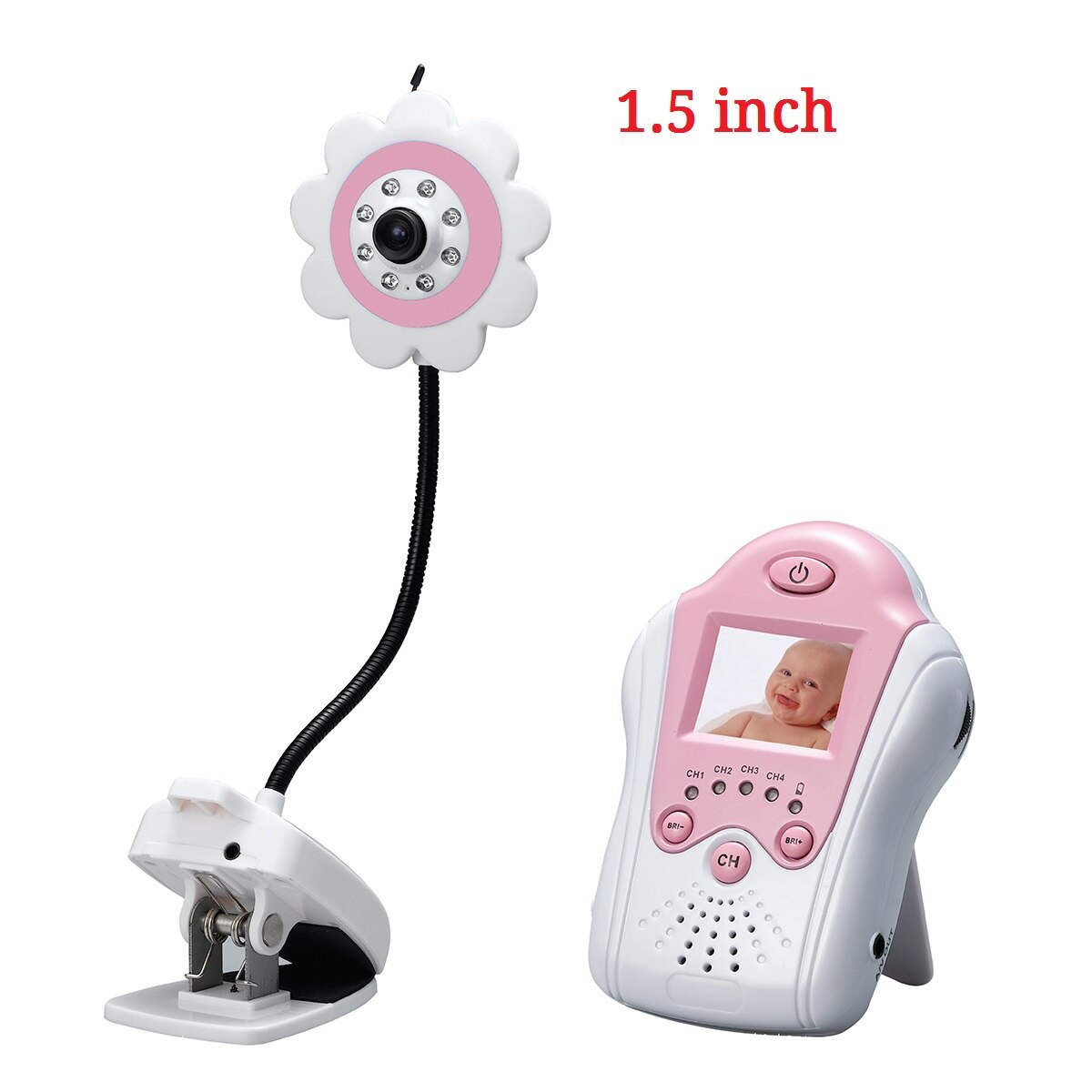1.5 " /1.8 " lcd trådløs video babymonitor barnepige sikkerhed cameracolor nattesyn infrarød nattesyn lysstyrke justerbar: Lyserød 1.5 tommer