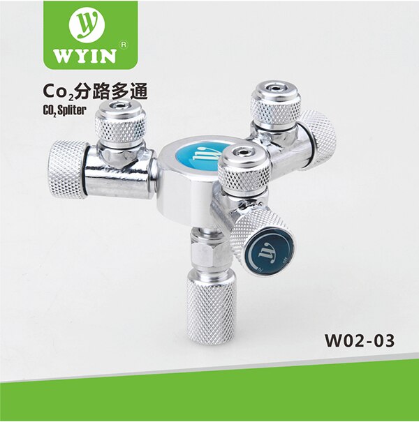 Aquarium W21.8 CO2 stainless steel aquarium regulator multi-channel shunt needle valve, solenoid valve bubble counter: W0203