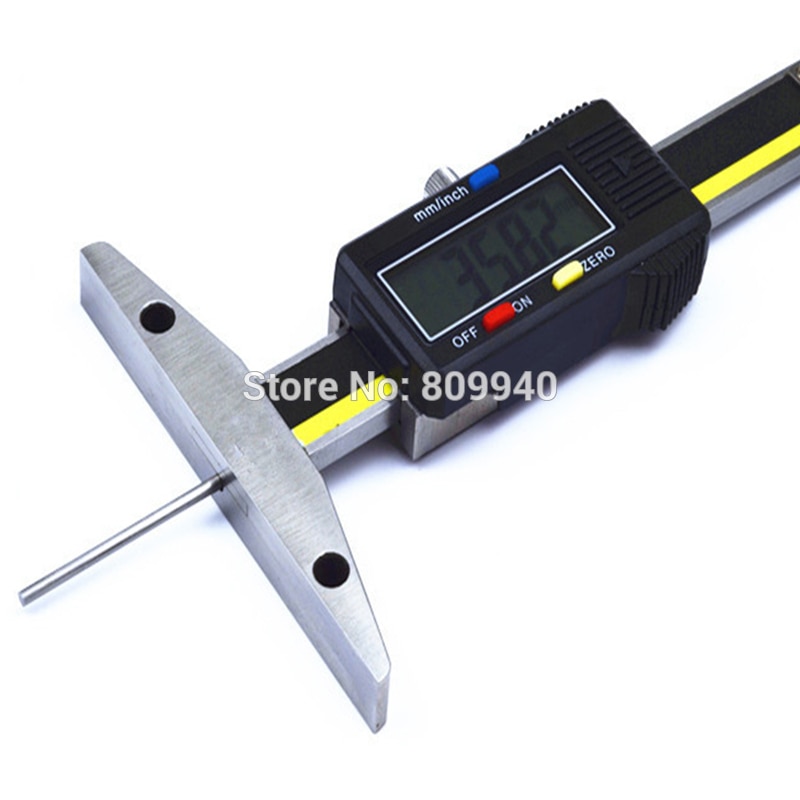 0-50mm 0-100mm 0-150mm 0.01mm Digital Depth Gauge with Slim Rod Electronic Tire Tread Depth Gauge Thin Rod Caliper