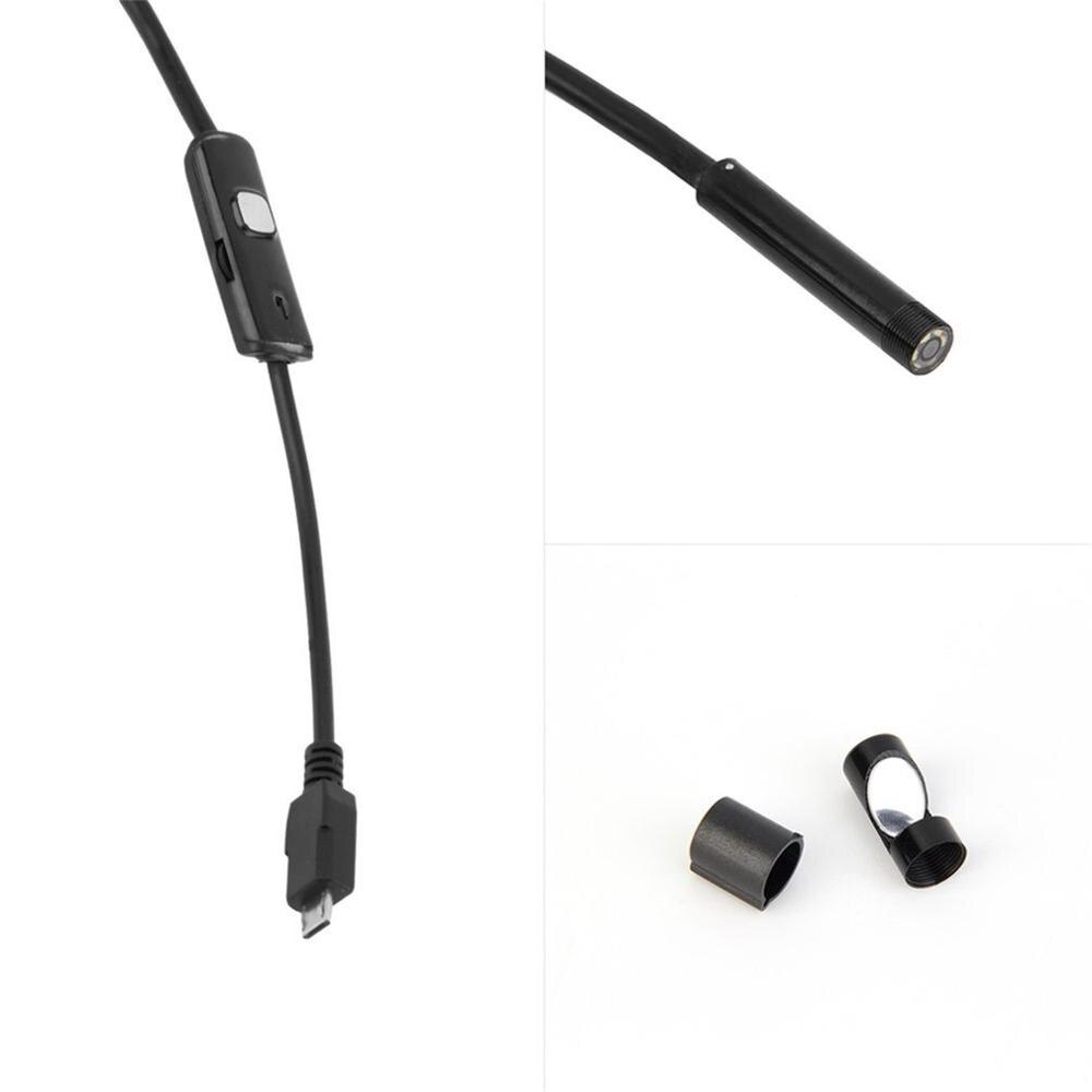 Waterproof 720P 1M 7mm Lens USB Cable Mini Rigid Inspection Camera Snake Tube Endoscope Borescope With 6 LED For Android Phone