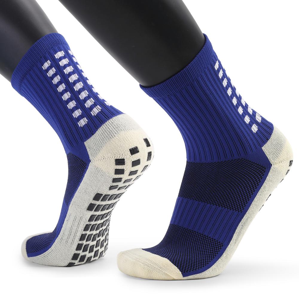 Calcetines deportivos gruesos para hombre, medias antideslizantes con dispensador de tubo para fútbol y baloncesto, novedad, venta de fábrica: Navy blue