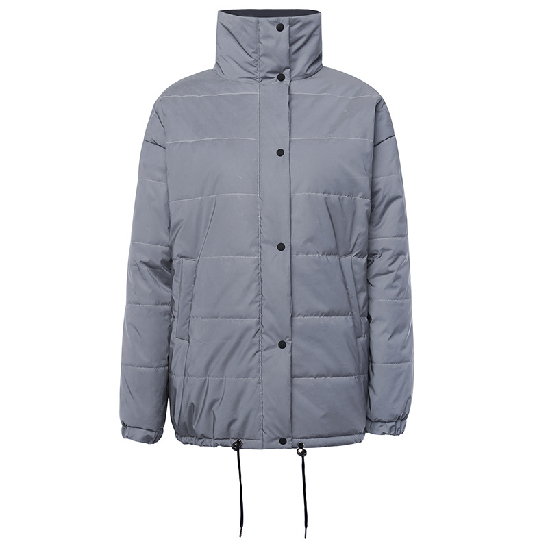 GLWOW, abrigo reflectante de Invierno para Mujer, , Parkas cálidas con capucha, Chaqueta corta femenina de , ropa, Chaqueta, Chaqueta de Mujer gris: regular coat / M