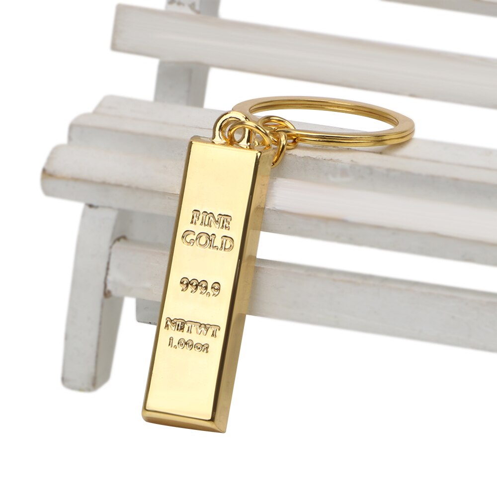 Gold Bar Keychain Car Keyring Key Chain Bullion Key Rings Auto Pendant Auto Accessories Metal Key Holder