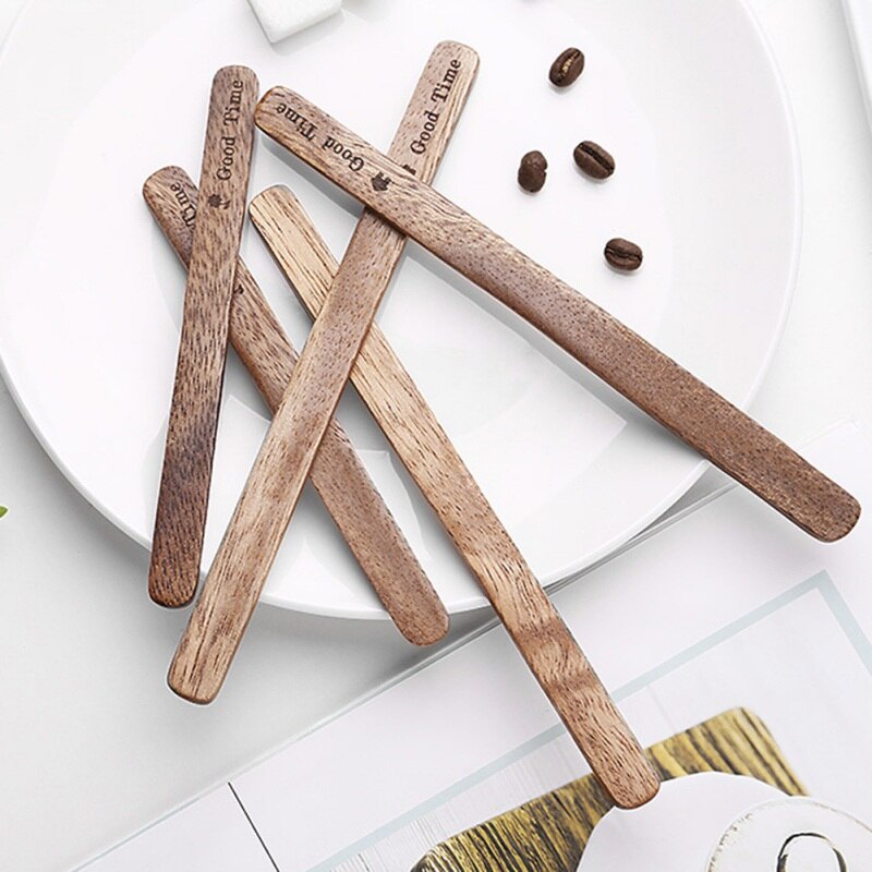 1PC de madera hecho a mano palito agitador de café palito agitador s agitador bebida mezclar batir herramienta Rod vasos Accessories7 *