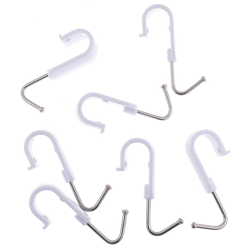 Organisateur de rangement blanc tourné | 7 pièces 360 degrés, acier inoxydable S cintre de cuisine, crochet multifonctionnel, salle de bains