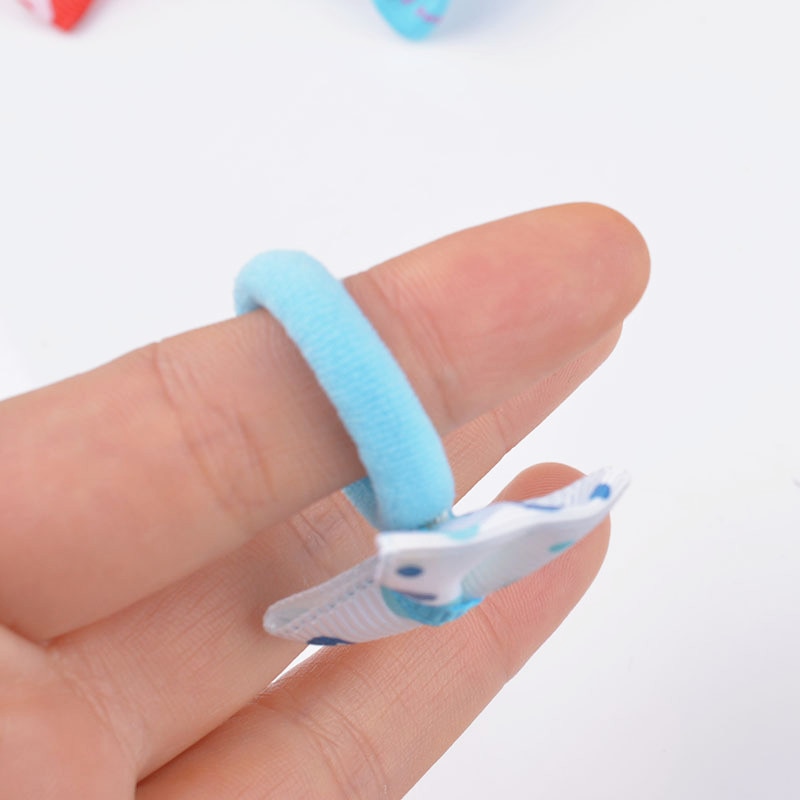 10 sztuk łuki gumka robić włosów piękny elastyczny gumowy sznur kropki nakrycia głowy dla dziewczynek śliczne opaska robić włosów kucyk ozdoby akcesoria dla dzieci