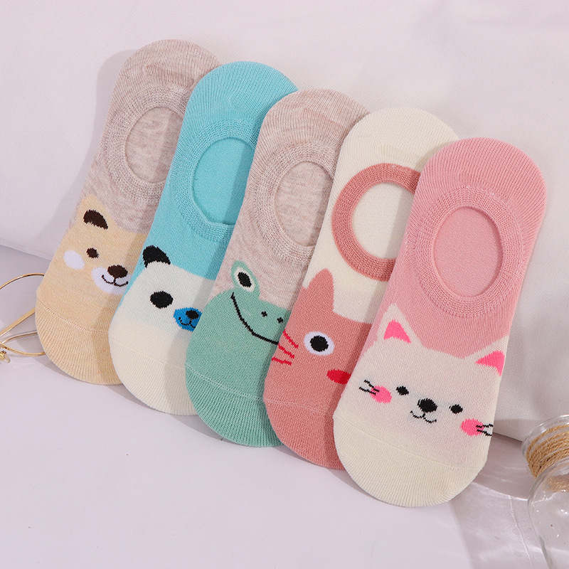 5 pares/lote dos desenhos animados unicórnio gato raposa meias bonito animal feminino meias verão engraçado curto tornozelo meias senhoras algodão meia dropship: Q