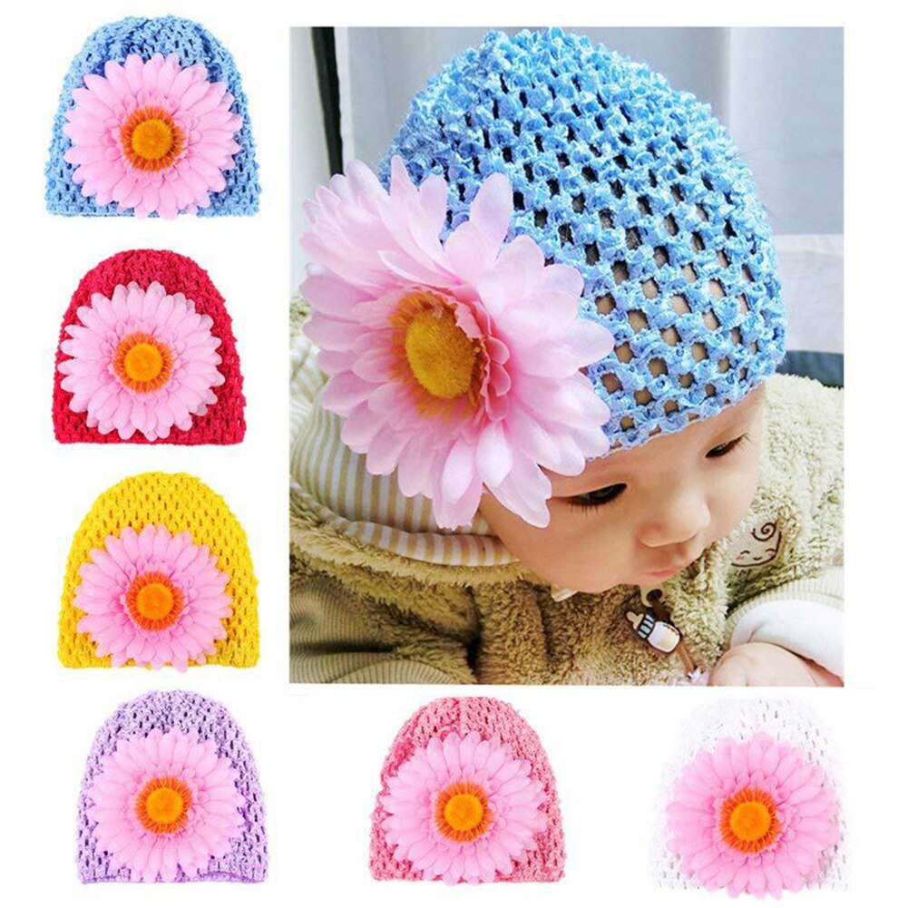 Kindermutsen baby lente herfst realistische zonnebloem holle haak elastische tulband muts muts foto prop zonnehoed buitenmuts кепка