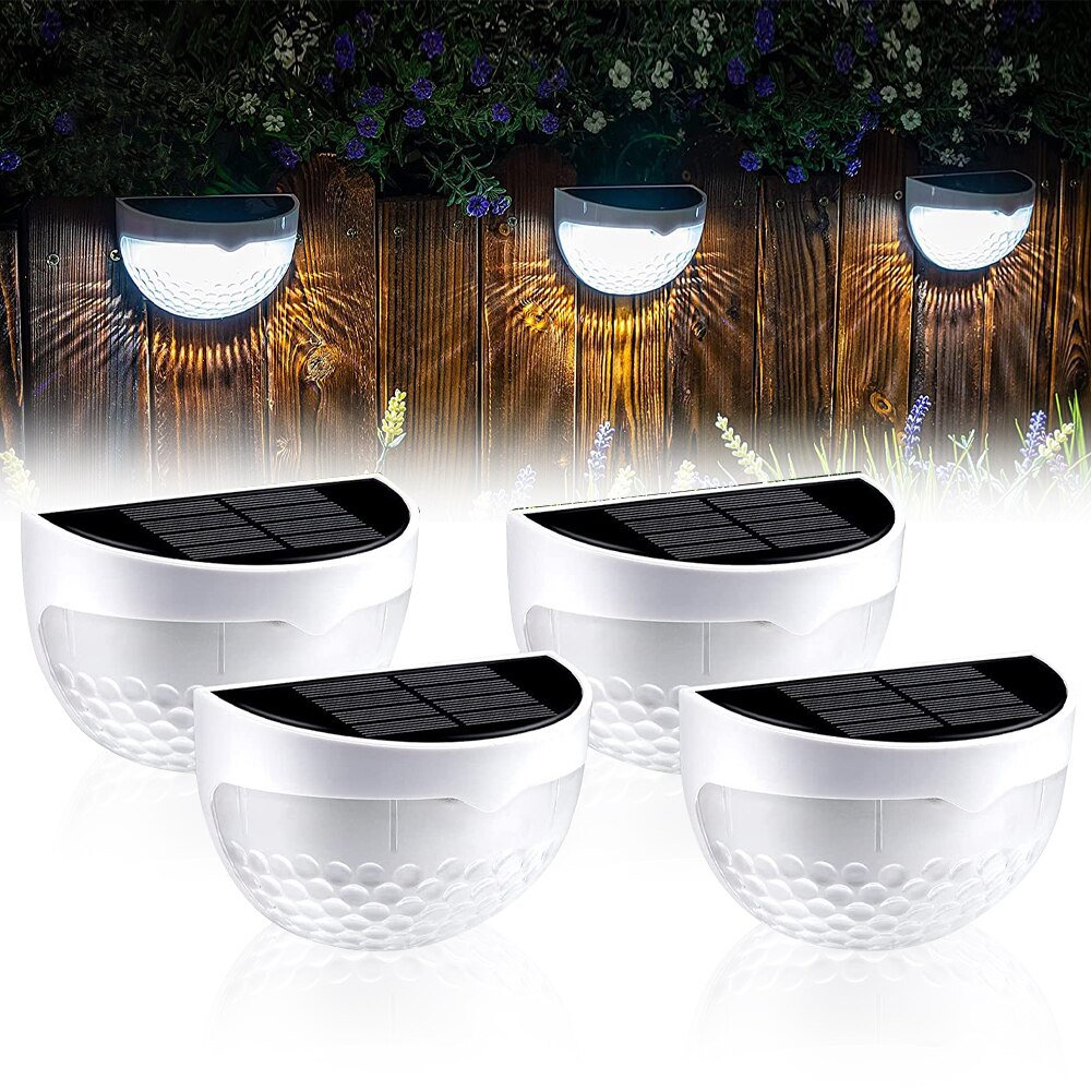 LED Solar Fence Lights Outdoor Waterdichte Wandlampen Gegolfde Lichten voor Hek Terras Tuin Path Decoratieve Lichten