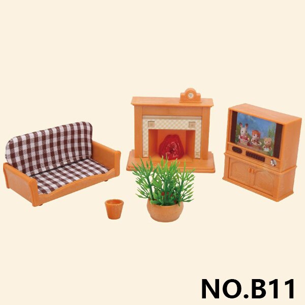 Forest Family Villa 1:12 Furniture Set Toy DIY Miniatura Dollhouse Fluctuation Bed Sets Mini Doll House Miniatures Toys For Kids: B11