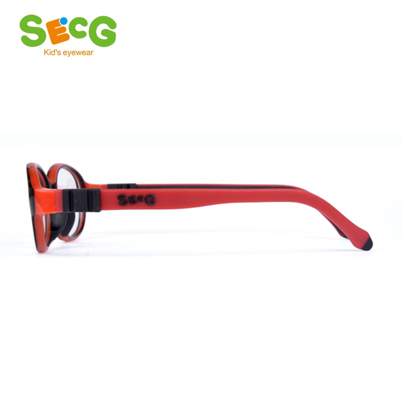 SECG-Montura transparente para niños, gafas ópticas redondas de goma de silicona con correa