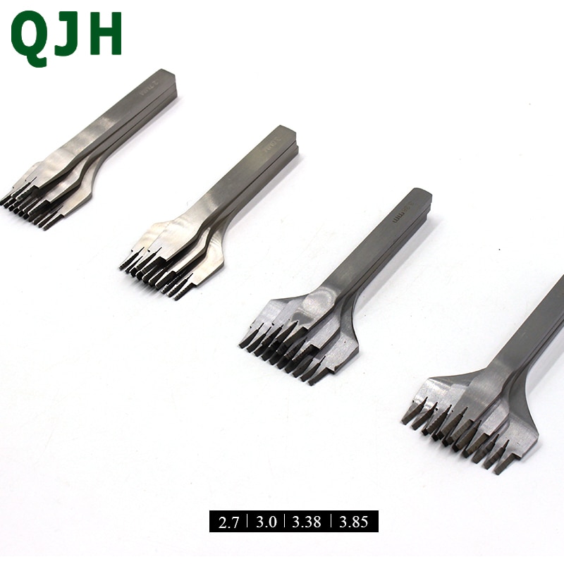 Leer Stiksels Punch Tool Beitel Leer Perforators Gereedschap Set Craft Gepolijst Gaffel Vetersluiting Stitch DIY (2.7 3.0 3.38 3.85) mm