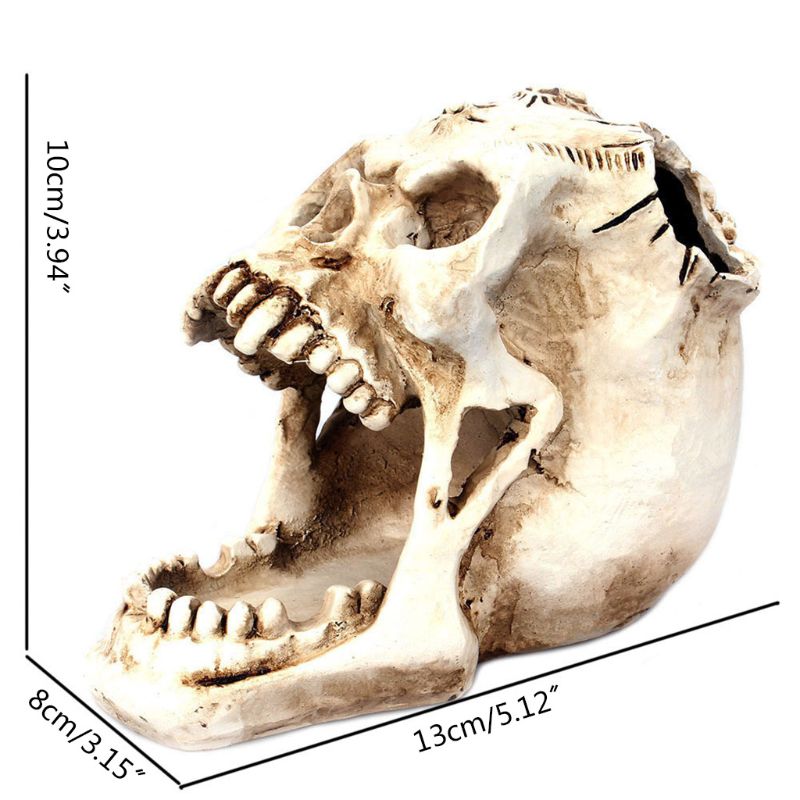 Schedel Hoofd Ornament Skelet Pen Houder Desktop Potlood Organizer Make Storage G92E