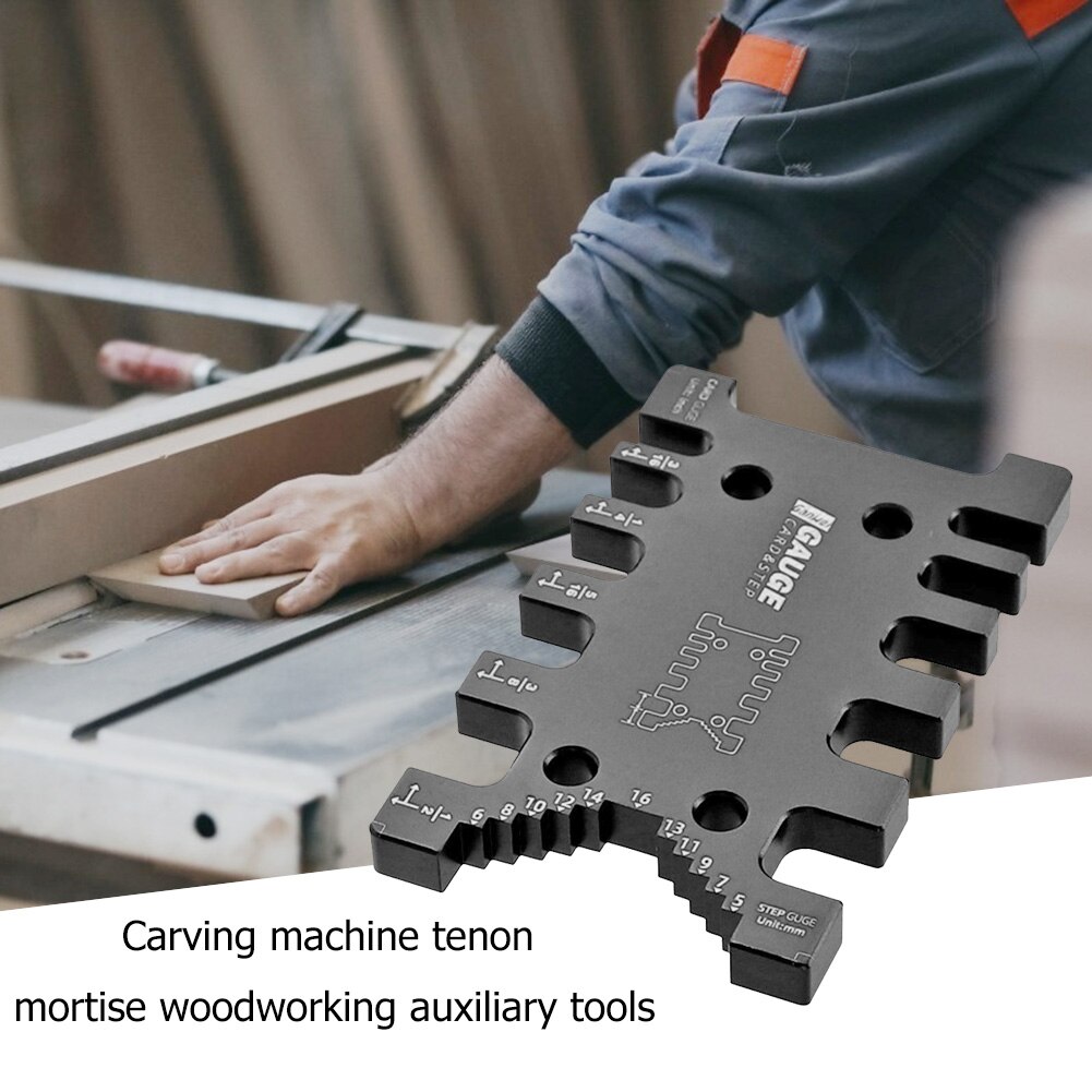 Measuring Ruler High Precision Metric Imperial Card Gauge Measuring Ruler Aluminum Tenon Caliper Saw Table Machine