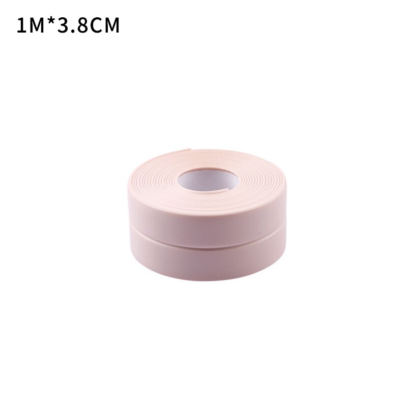 Rubber Waterproof Sealing Strip Sealant Tape Mildew Resistant Self Adhesive Toilet Gap Corner Line Sticker For Kitchen Bathroom: pink   1.0x3.8cm