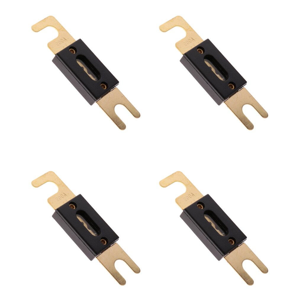 4pcs 12 Volts Universal 200AMP ANL Gold Plated Flat Blade Fuses For Car Automotive Vehicle