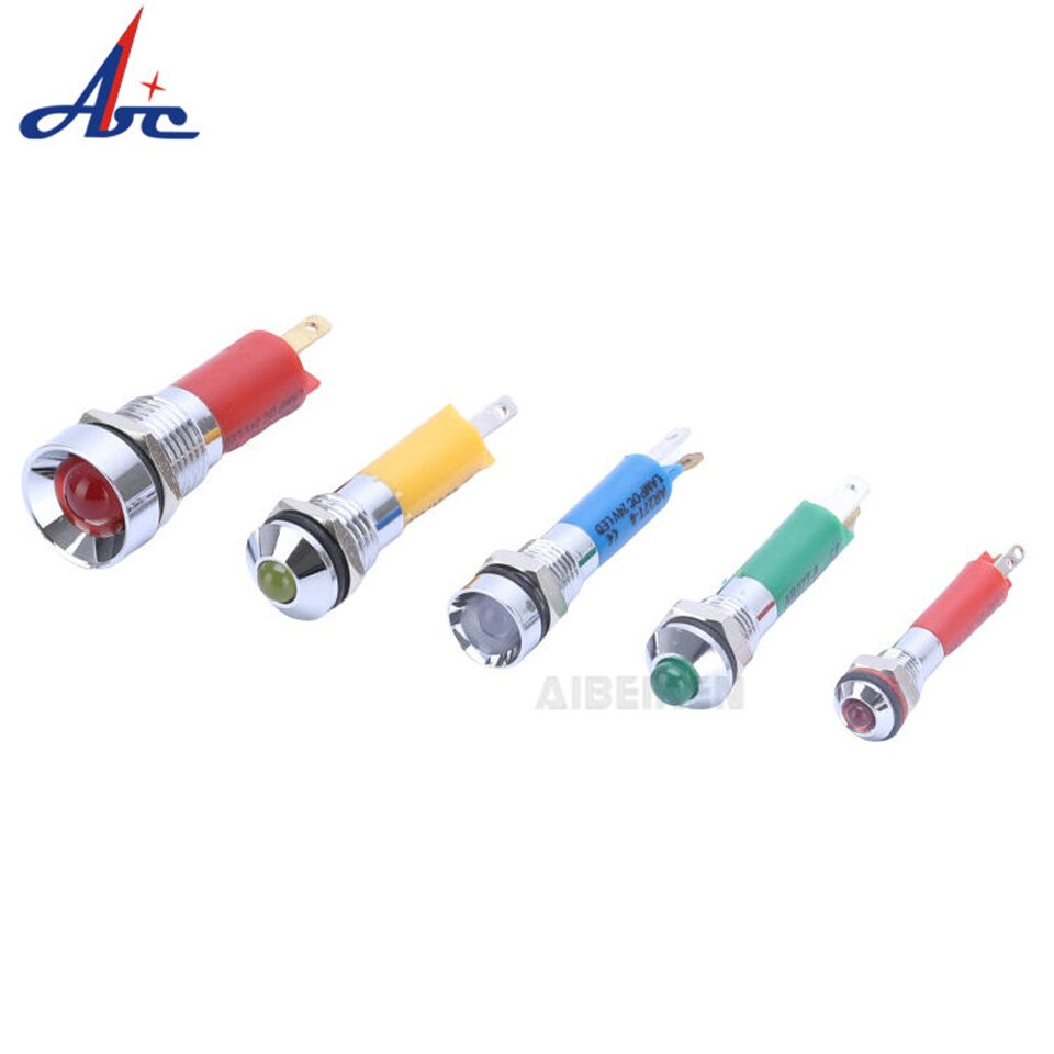 Indicator-Licht Signaal-Lamp Pilot Waarschuwing Geel Waterdichte Groen Rood 24V 220V 6V 3V 12V