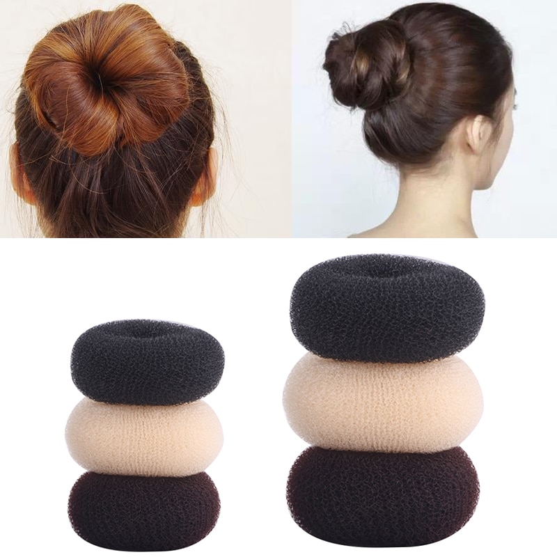 Accesorios para hacer moños en el pelo para mujer, moño de rosquilla para el pelo, herramientas de estilismo para el cabello, trenders negro/marrón TSLM1, novedosa