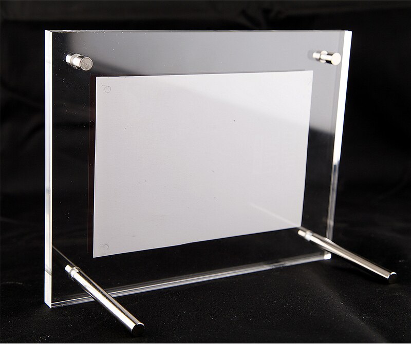 Free Standing L-frames Screw Acrylic Certificate Holders with 3mm and 5mm Prexiglass Panel PF002-3
