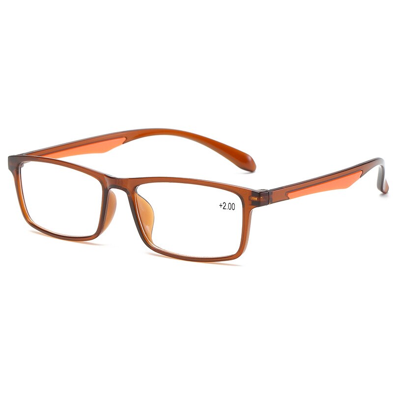 Zilead, gafas de lectura a la para hombres y mujeres, Material de resina ultraligero de dureza TR90 para mujer, gafas de lectura para presbicia masculina: +350 / Marrón