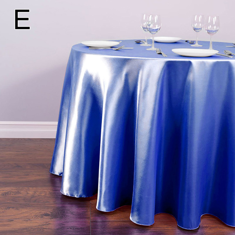 Mantel redondo de satén de 145cm, cubiertas de mesa de Color sólido para boda, cumpleaños, de Navidad, mantel redondo, decoración del hogar: Negro