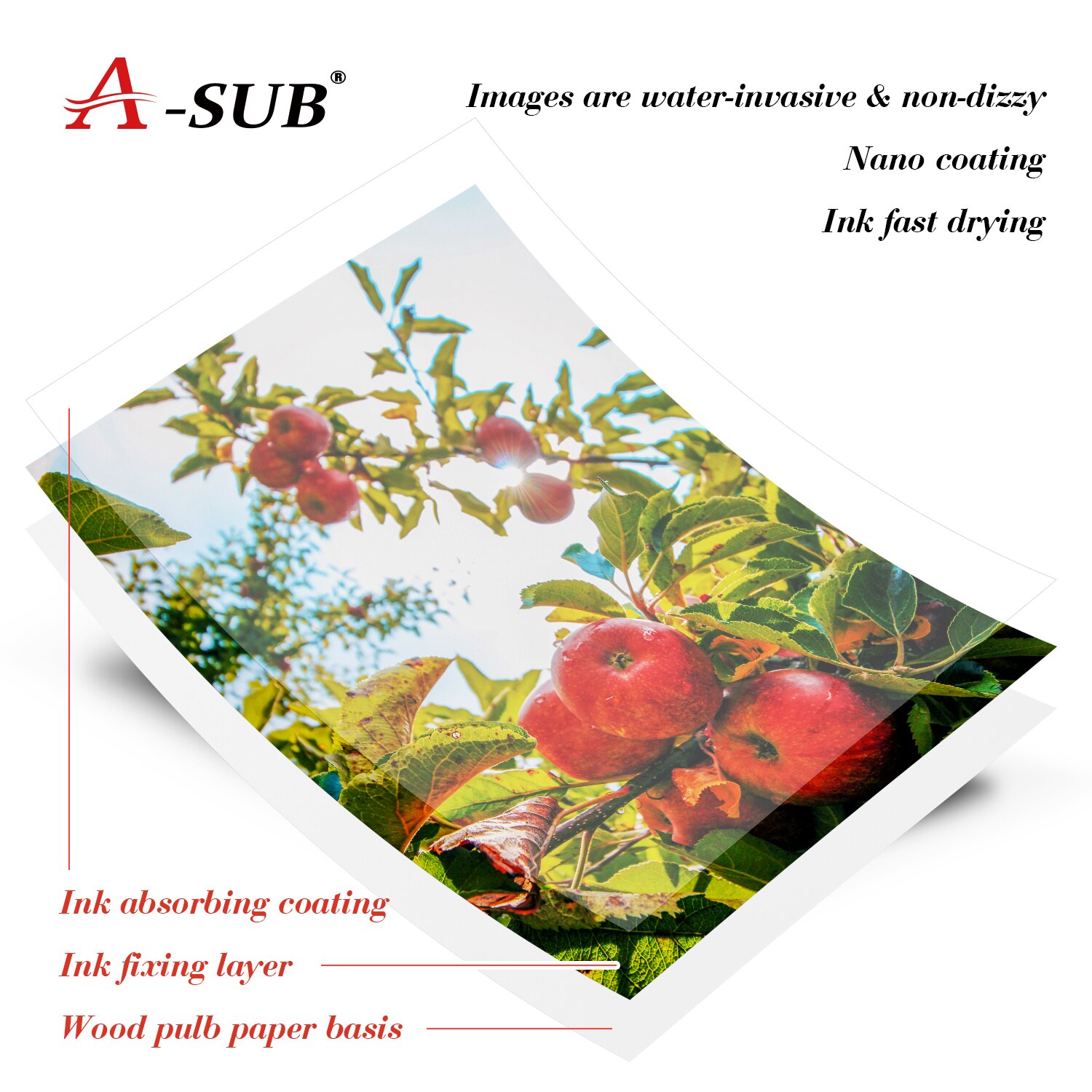 Hojas A4 de papel fotográfico mate impermeable, suministros de impresión para impresión, inyección de tinta, 100 hojas