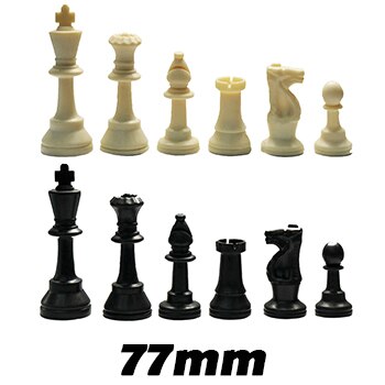 Jusenda Chess Set 32 Wooden Chess Pieces With Board 77/97mm Classic Ajedrez Portable Travel Game For Kids Adult Toy: 32pcs 77mm