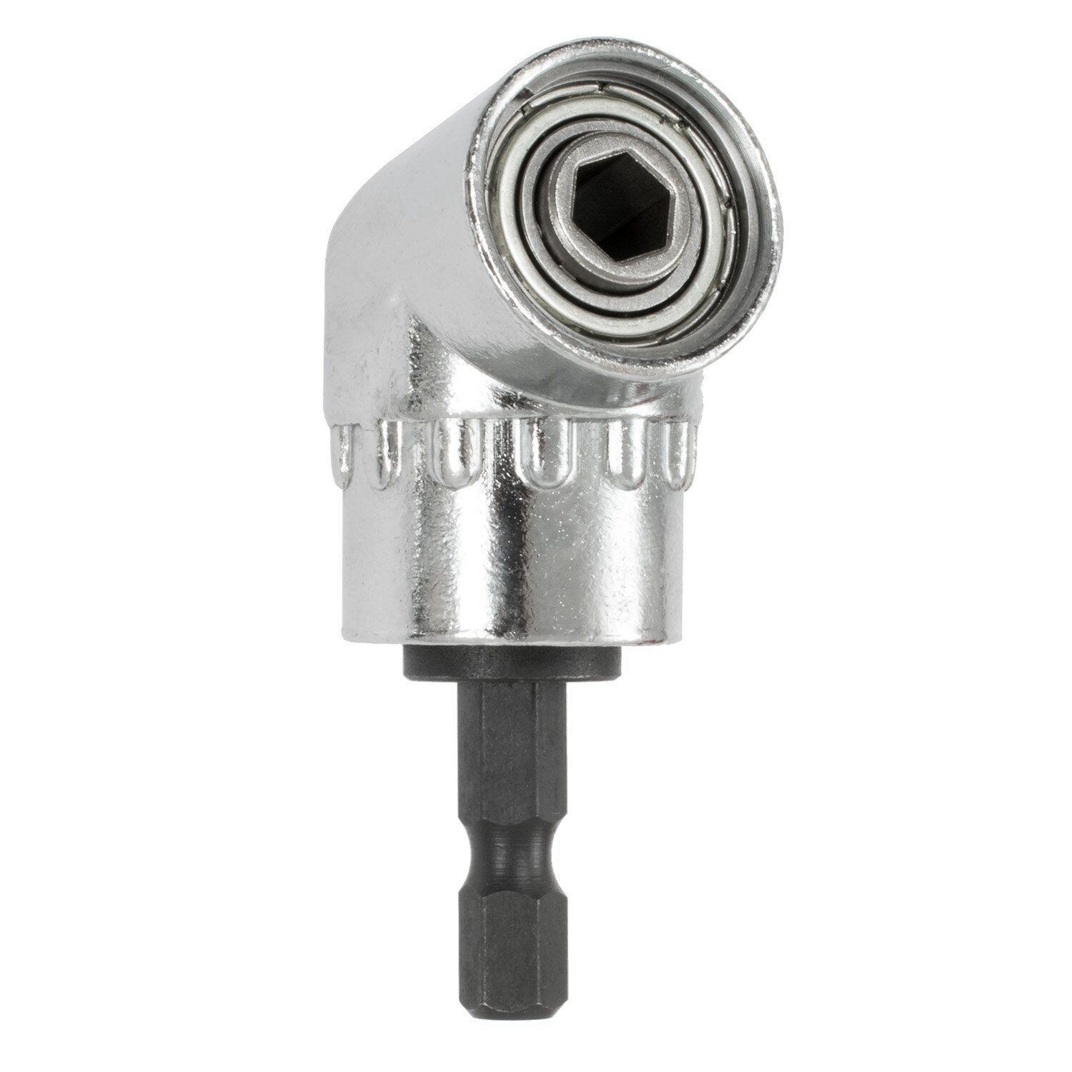 2PCS Right Angle Drill,105 Degree Multifunction Right Angle Driver with 1/4inch Hex Bit Socket Screwdriver Holder Adapter