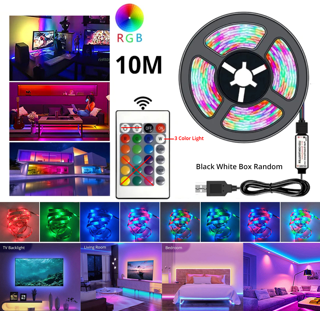 10M Usb 2835 Led Strip Licht Rgb Afstandsbediening Verlichting Flexibele Lamp Tape Lint Tv Desktop Backlight Diode Tape