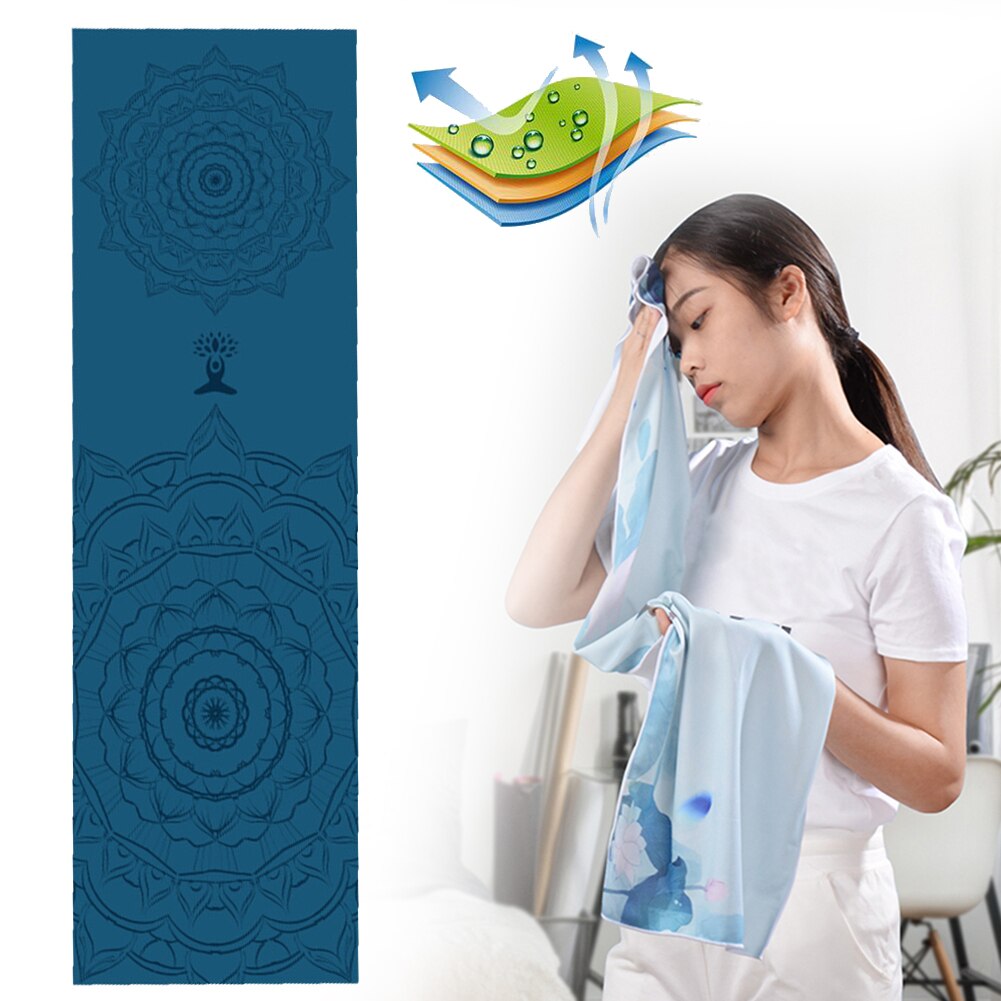 Toalla de microfibra para Yoga y Pilates, manta suave y cómoda con estampado deportivo, absorción del sudor, 185x63cm