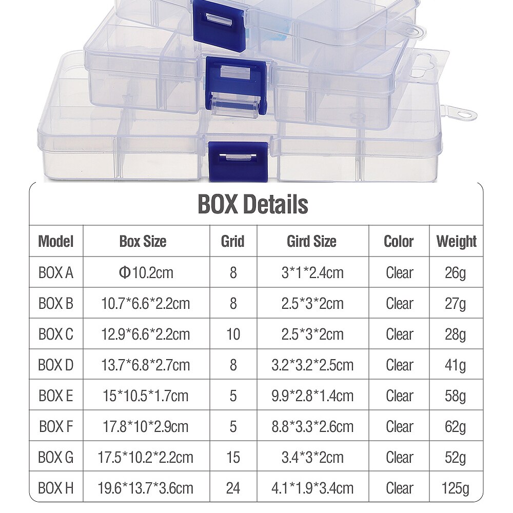 DONQL Lure Box for Fishing Baits Hooks Transparent Plastic Storage Box Carp Fishing Tackle Accessories Compartment Box
