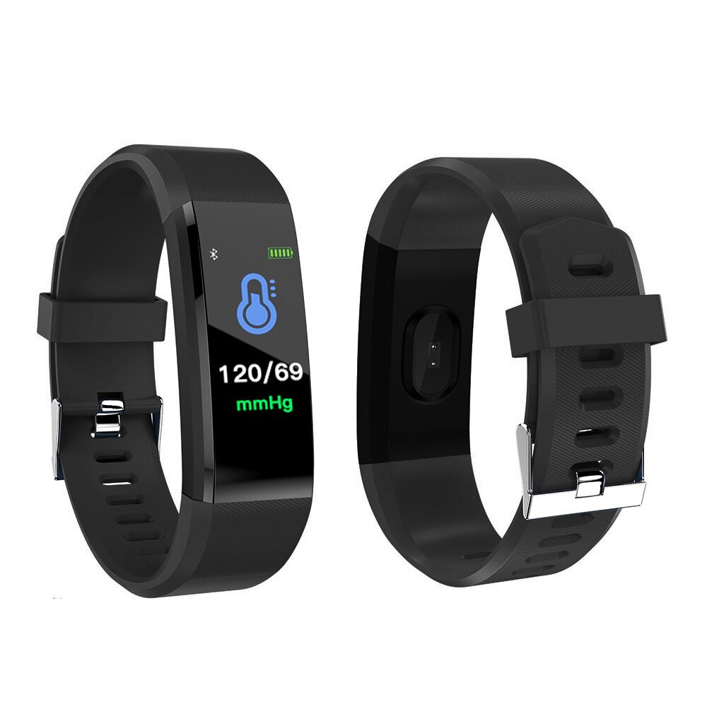 Fitness Tracker Sport Smart Uhr Mit Blutdruck Herz Rate Armband Bildschirm Smart Elektronik Armband Uhr: Black