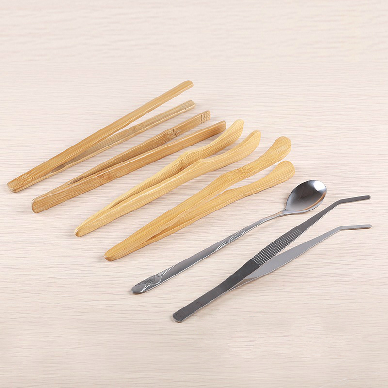 1pcs Bamboe Pincet Mini Kleine Handvat Kids Huis & Tuin Koken Speelgoed Huis Keuken goederen Kinderen zoals SPEELGOED