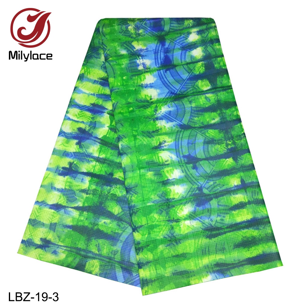 Latest Plaid Tie-dye Bazin Cotton Fabric African Style Cotton Fabric for Daily Clothing LBZ-19
