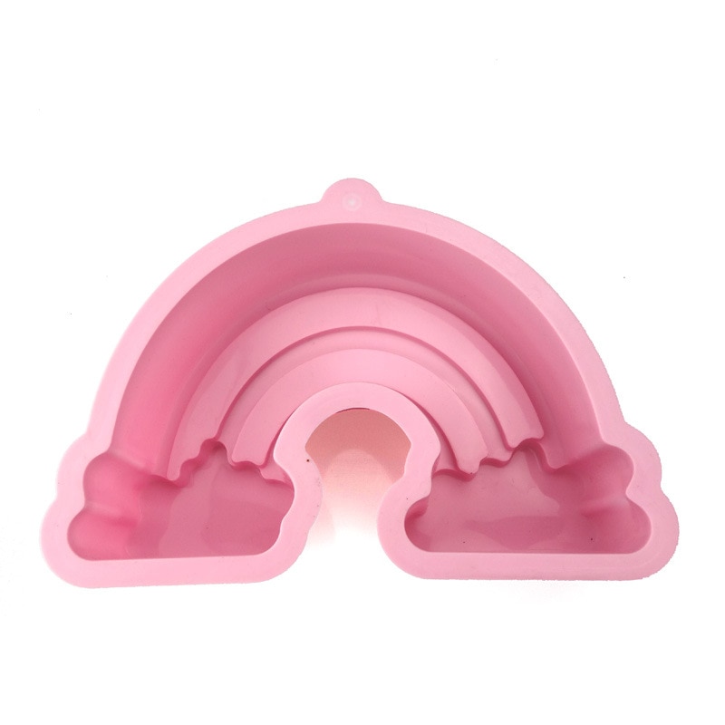 3D Rainbow Silicone Mold Baby Birthday Party Cake Decorating Tools Fondant Chocolate Candy Gumpaste Moulds Baking Molds M008