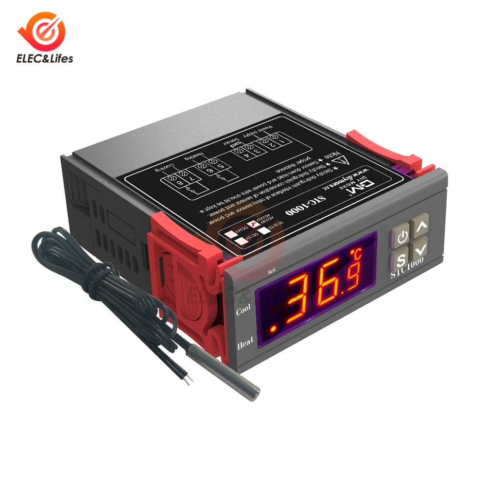 LED Digital Temperature Controller STC-1000 STC 1000 12V 24V 220V 10A Relay Thermoregulator thermostat for heater freezer fridge