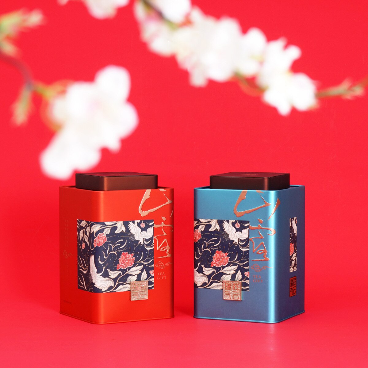 500g Square Tin Tea Packaging Metal Tin Box Universal Sealed Tea Coffee Sugar Spice Storage Jars