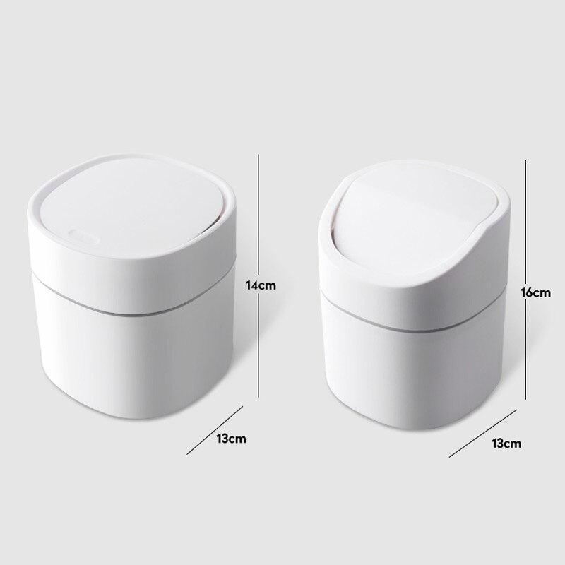 Papelera de escritorio de 2L, cesta de basura para mesa de casa, Cubo de basura de plástico, suministros de oficina, cubos de basura, caja de barril para el hogar