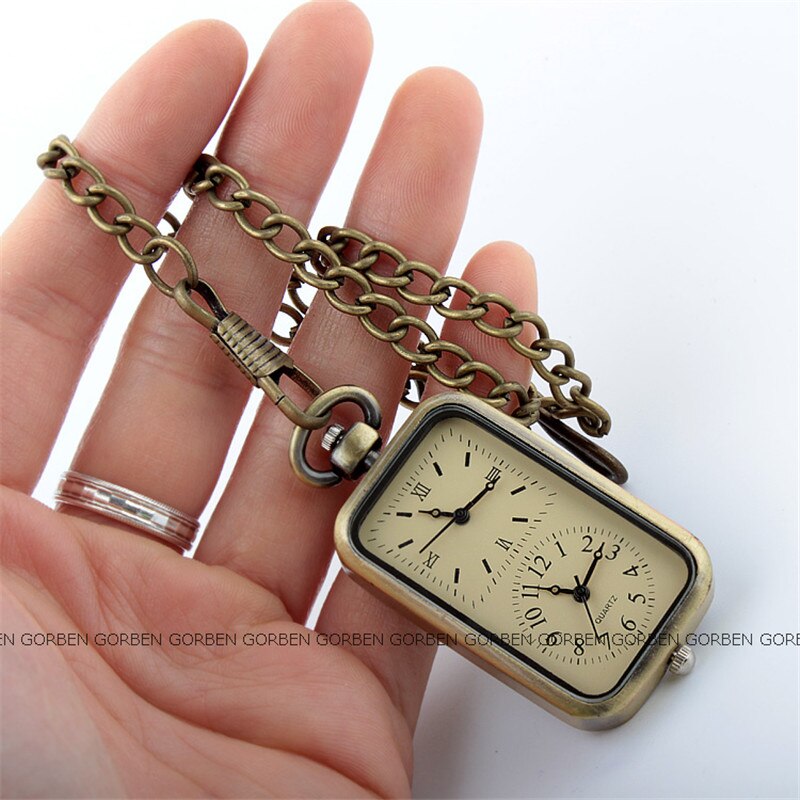 Gorben hodinky double time malé vreckové hodinky ženy muži nádherné mini veľkosť prívesok vreckové hodinky retiazka