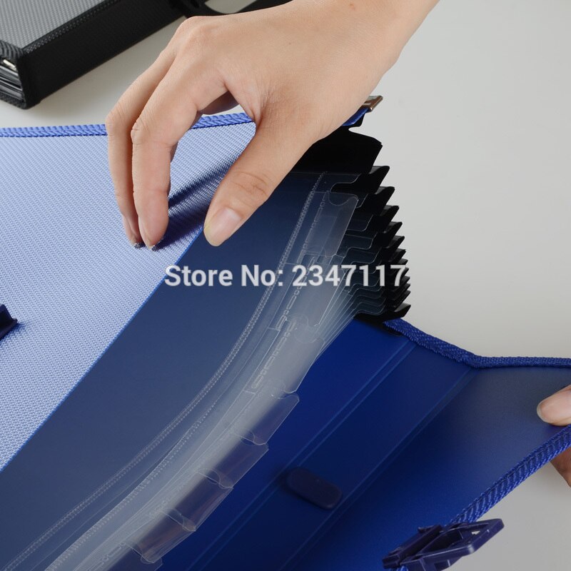 A4 Waterproof Portable Folder 12 Case Accordion Bag Office Storage Bag Your Files Easy to Carry Blue File Folder Document Bag