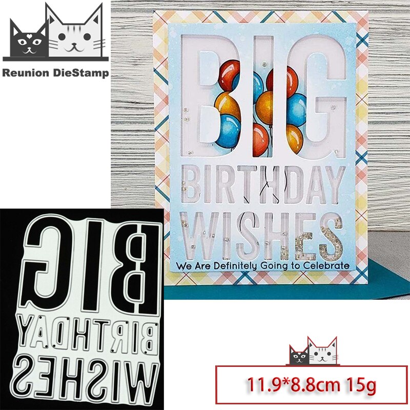 zjazd nowy projekt rękodzieło metalowe wykrojniki duże życzenia urodzinowe cięcie umierać Scrapbooking album kartki DIY wytłaczane szablony