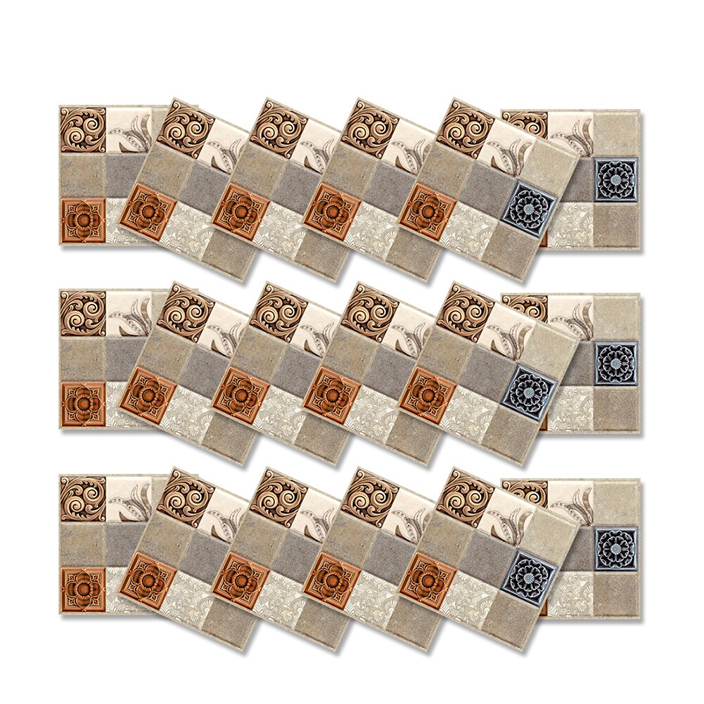 18Pcs Marmer Mozaïek Tegel Sticker Waterdicht 3D Zelfklevende Pvc Muur Sticker Voor Home Keuken Backsplash Badkamer Muur Decals: A