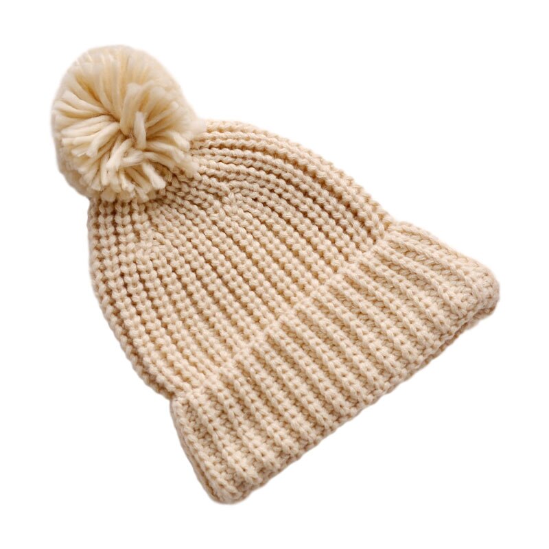 Tupsu talvipipo tytöille ja pojille neulottu vauvapipo lasten pipo joustava lämmin neulottu lasten pipo vauvamyssy: Beige a
