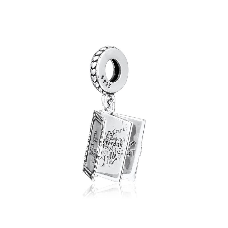 Family Book Dangle Silver 925 Charms for Chains Bracelets Women DIY Jewelry Mother's Day Love Silver Charms for Jewelry Making