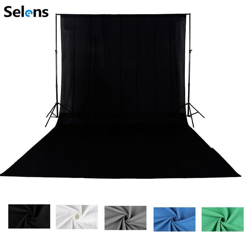 Photography Photo Studio Simple Background Backdrop Solid Color Green Screen Chromakey 5 color Cloth For Photo Studio Video: 2x3M / Black