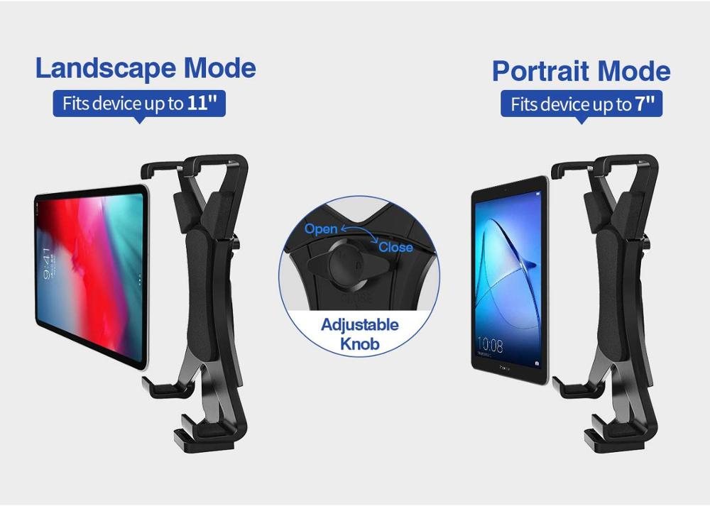 Tablet Stand, Adjustable Tablet Tripod Mount Adapter, Tablet Clamp Holder for iPad Air Mini Pro Galaxy Tab E 7-11''