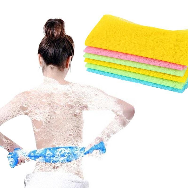 Nylon mesh badekar bruser kropsvask ren eksfoliere pust skrubbe håndklæde klud skrubber sæbeboble til badet som loofah 1pc