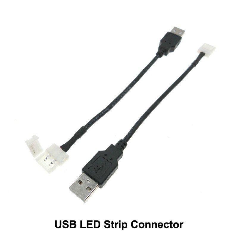 USB LED Strip Connector 2pin 8mm/10mm voor 5 V LED Strip 5 stks/partij. Hoeft Solderen