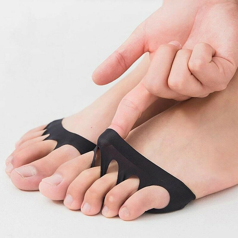 1 Pair Foot Care Peds &amp; Liners Thin Breathable Sponge Anti Slip Corrective Toe Socks Women&#39;s High Heels Invisible Forefoot Patch